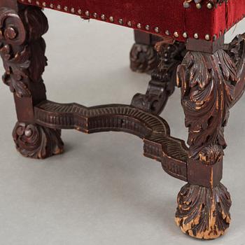 A Swedish Baroque armchair, probably by Burchardt Precht's workshop (active in Stockholm 1674-1738), circa 1700.