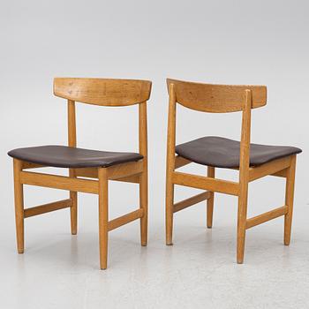 Børge Mogensen, four oak chairs, 'Öresund', Bra Bohag, Karl Andersson.