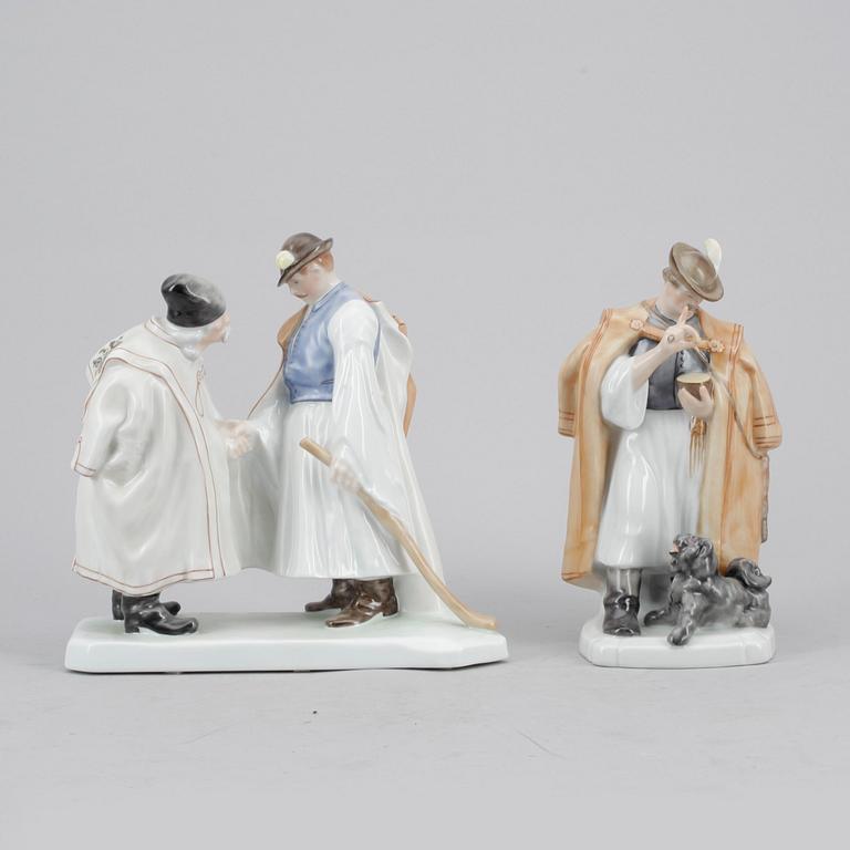 FIGURINER, 2 st, porslin, Herend, Ungern.
