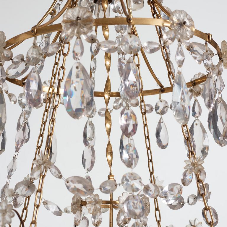 A Gustavian late 18th century eight-light chandelier.