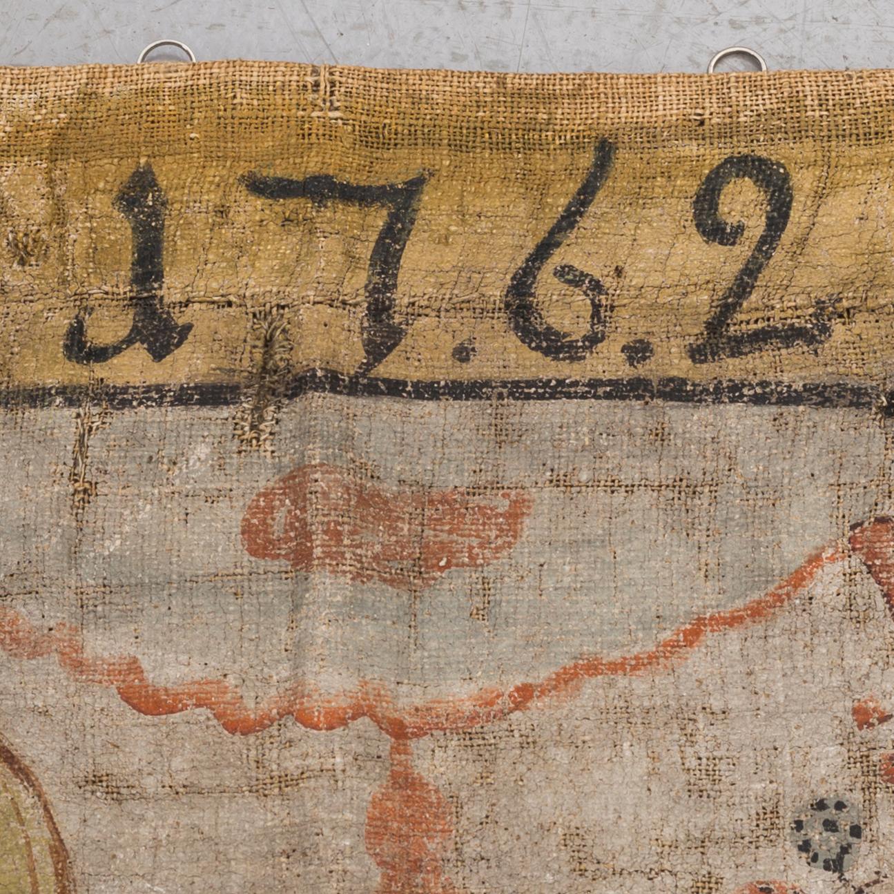 A FOLK ART WALL PAINTING FROM 1762. Sweden.