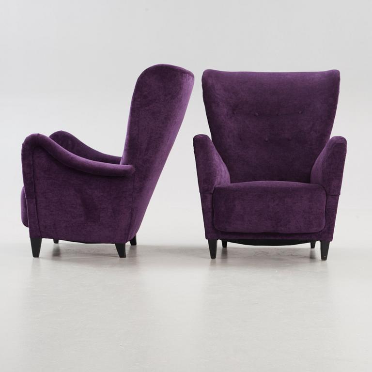 Otto Schulz, a pair of armchairs by Boet, Sweden 1940's.