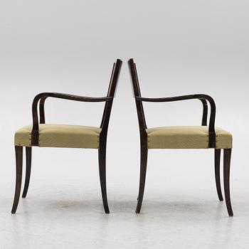 A pair of 'Rosenborg' Swedish Grace armchairs, Seffle Möbelfabrik, 1920s/30s.