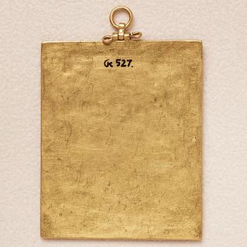 Plaque, guld och cloisonnéemalj, Bysantinsk stil, sentida.