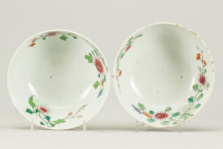 SKÅLAR, 2 st, porslin, Kina, 1700-tal.