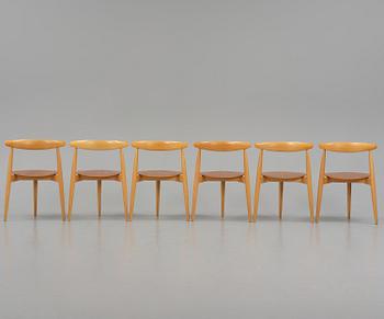 Hans J. Wegner, matgrupp, sju delar, "Hjerte-set", Fritz Hansen, Danmark, 1965.