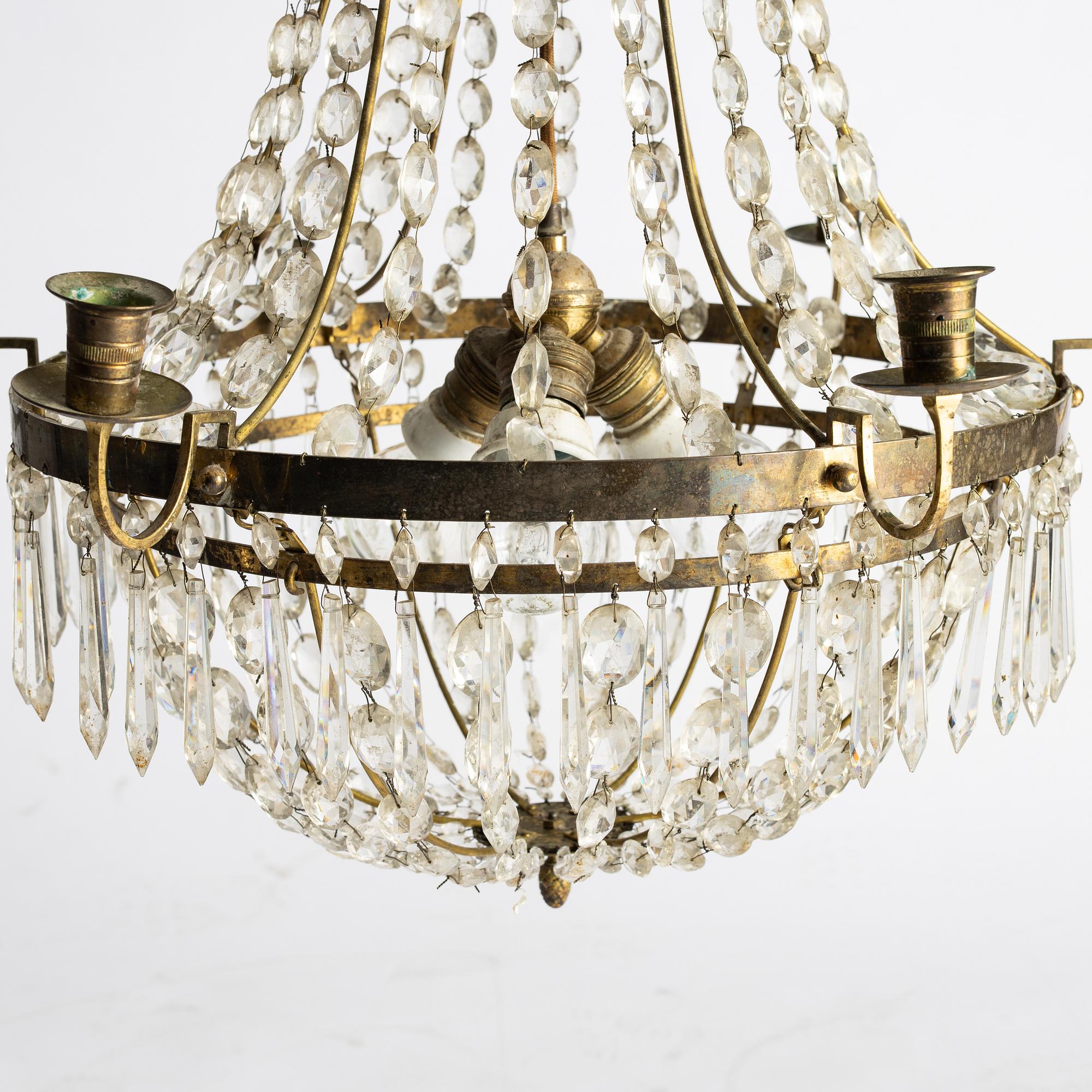 a Swedish chandelier, late 18th century.