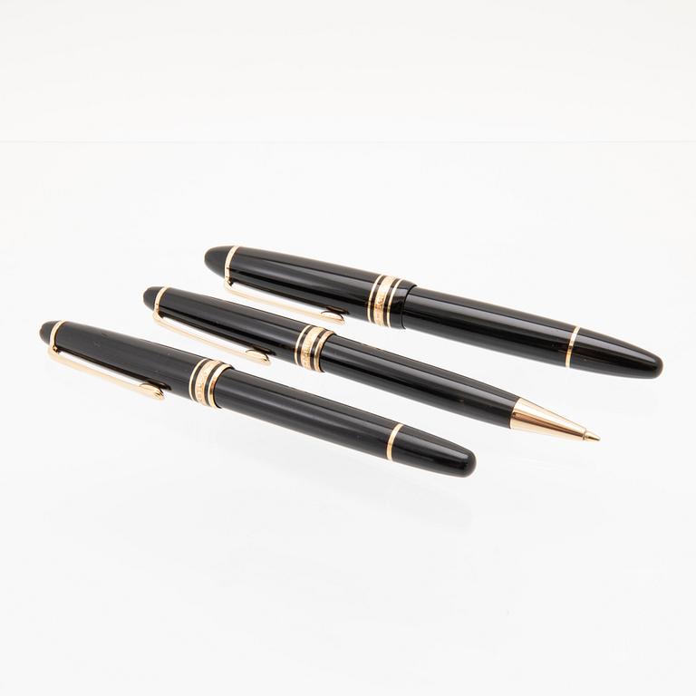 Montblanc, reservoirpennor 2 st samt kulspetspenna, Meisterstück.