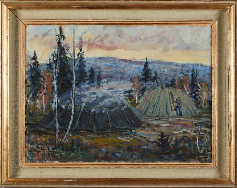 ERIC H OLSON, olja på pannå, signerad.