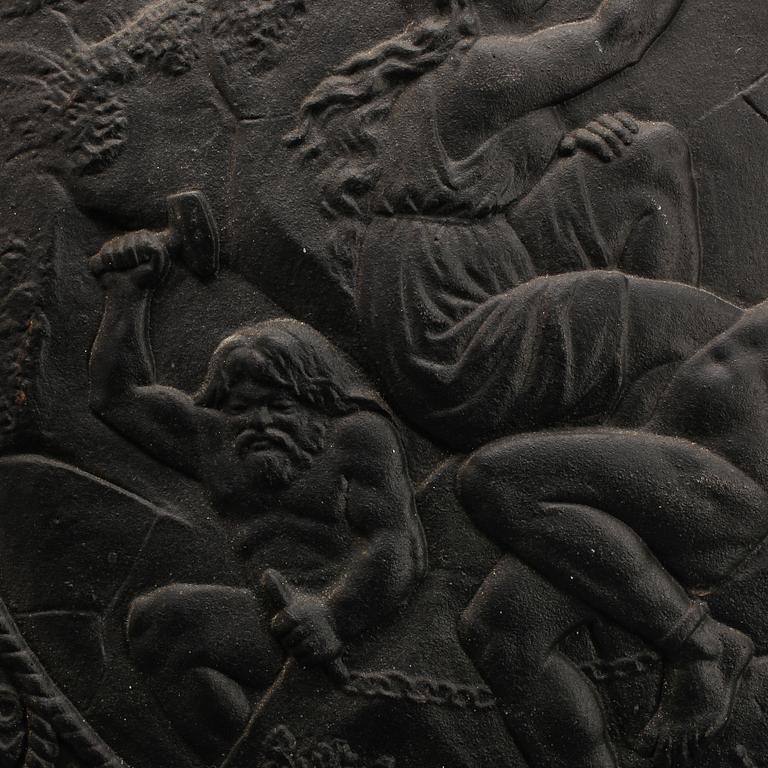 DEKORATIONSSKÖLD, gjutjärn, fornnordisk stil, 1800-talets slut.
