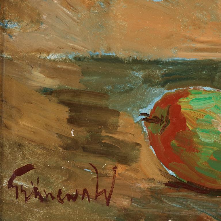 Isaac Grünewald, Stilleben med rosenskära och äpplen.