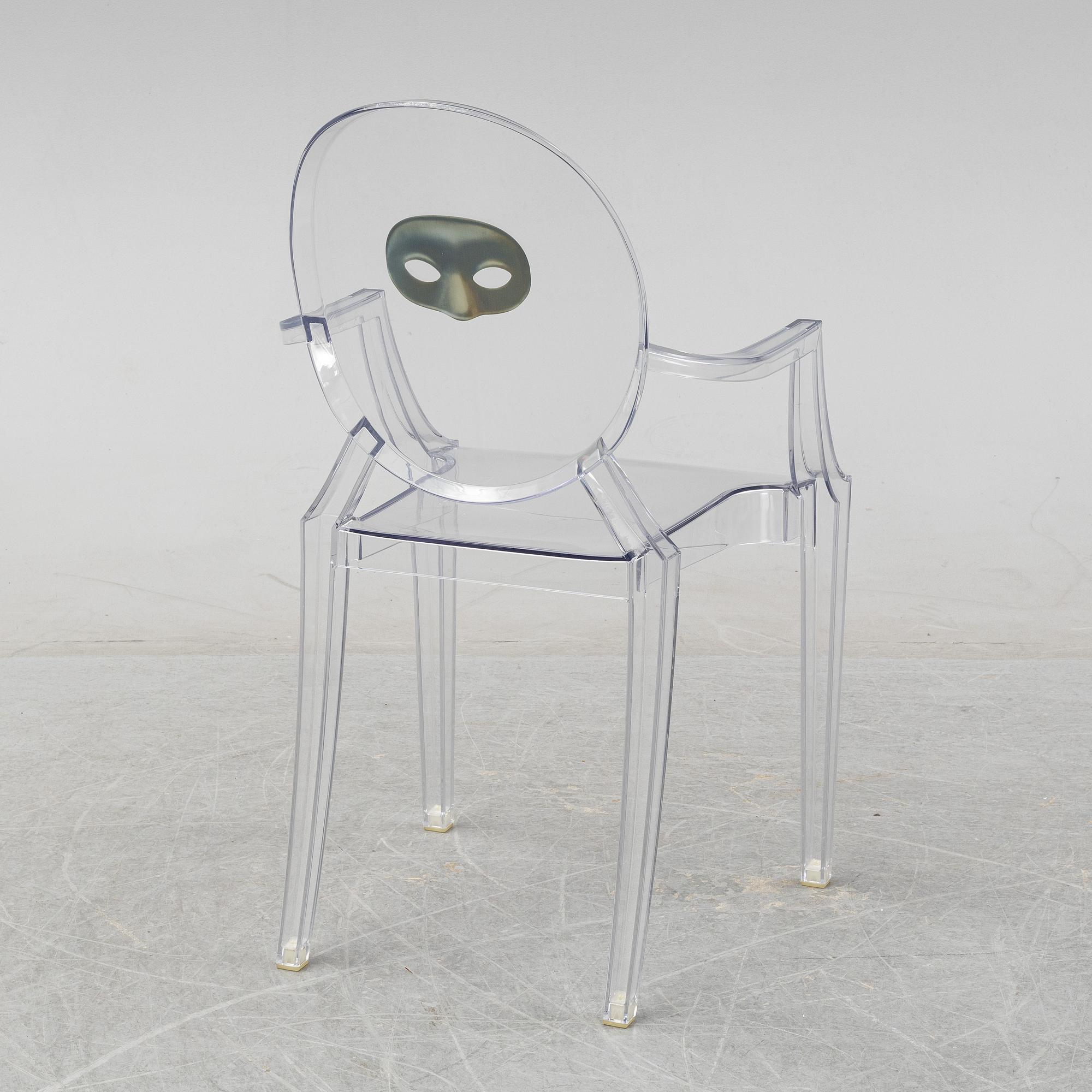 Philippe Starck, a 'Louis Ghost' plastic chair, Kartell, Italy.