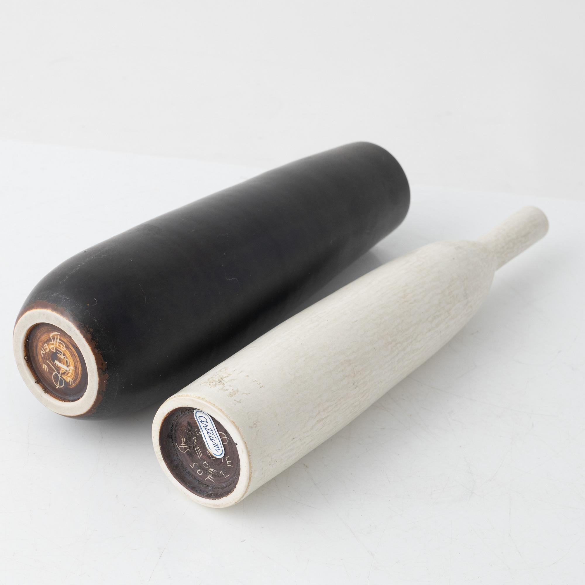 Carl-Harry Stålhane, two stoneware vases, Rörstrand, Sweden 1950-60s.