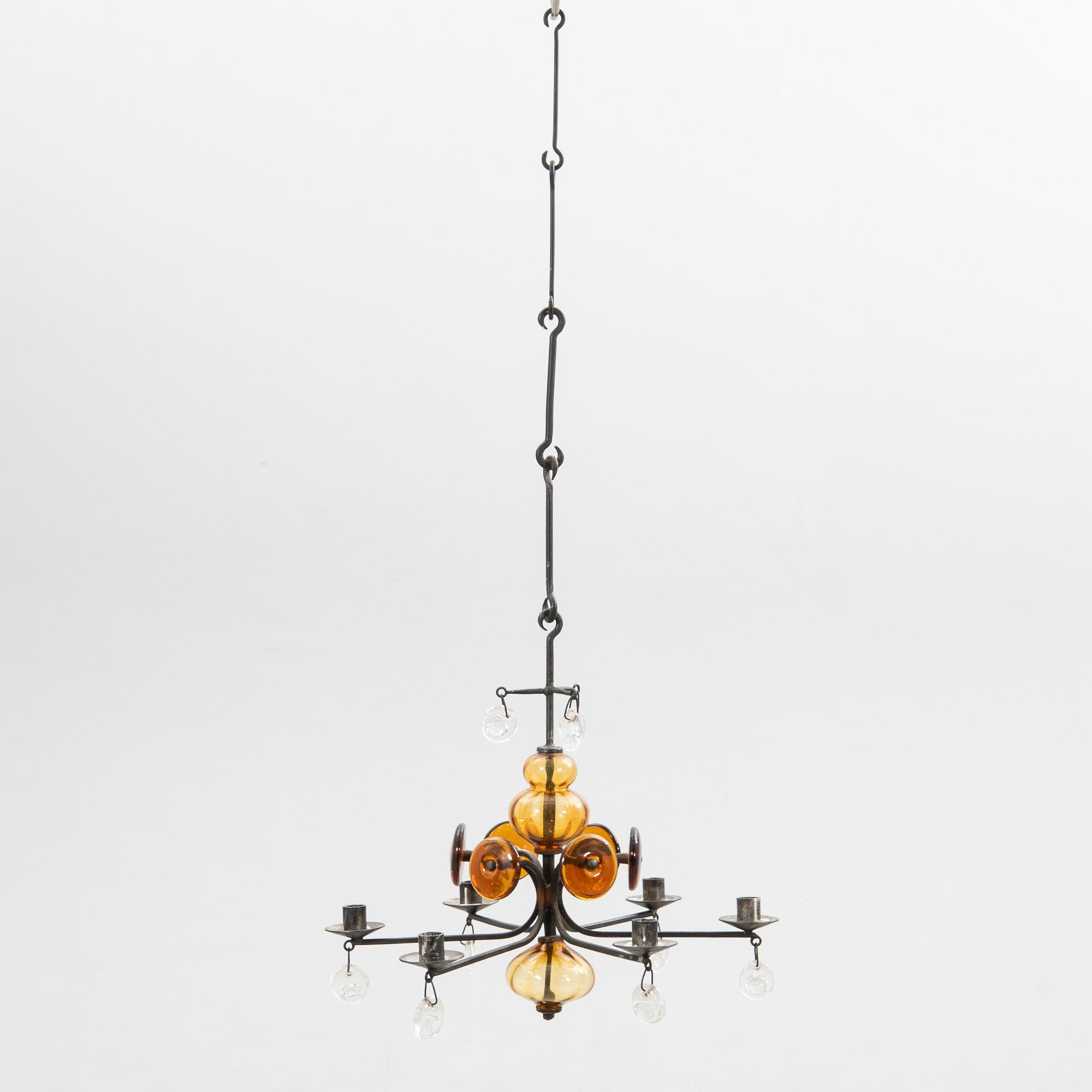 Erik Höglund, chandelier, Boda Smide, late 20th century.