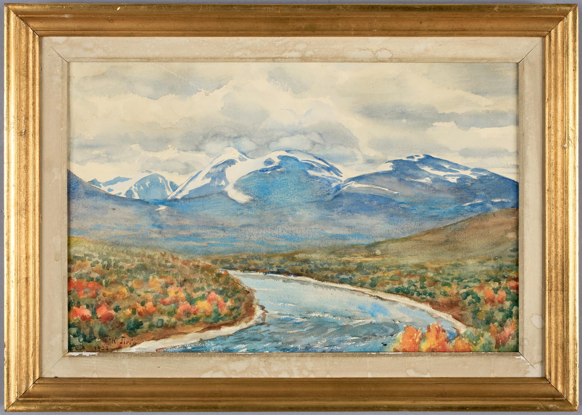 KARL TIRÉN, akvarell, sign o dat 1922.
