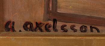 ARNOLD AXELSSON, olja på pannå, signerad.