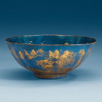 A powder blue bowl, Qing dynasty, early 18th Century.