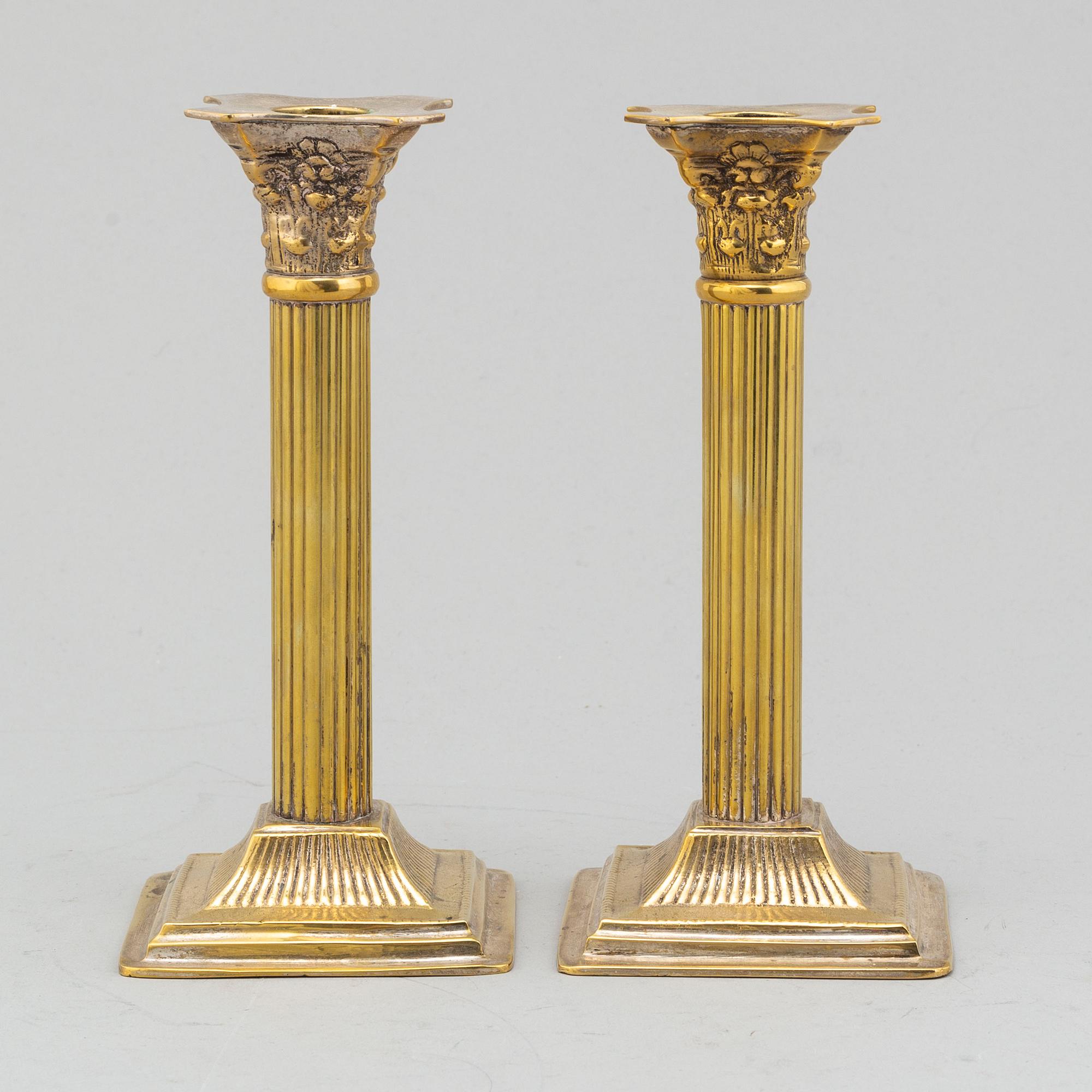 KOLONNLJUSSTAKAR, ett par, omkring år 1900.