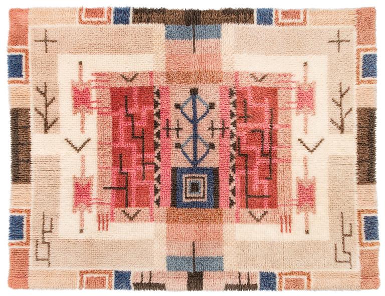 Laila Karttunen, A Finnish rya rug for Wetterhoff. Circa 150x115 cm.