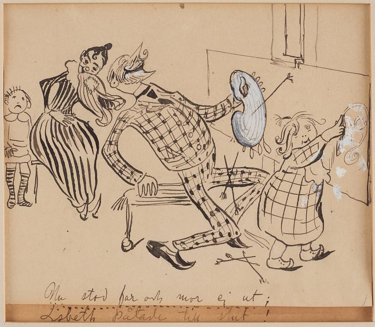Carl Larsson, Four drawings of the artist's daughter Lisbeth.