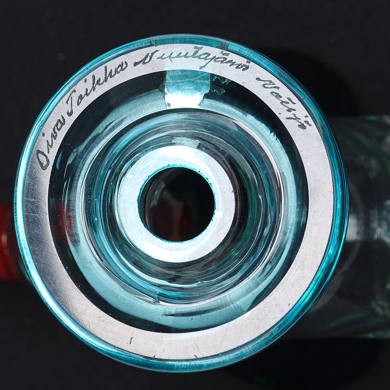 Oiva Toikka, skulpturer, 3 st "Sieppo / Flugsnappare", Nuutajärvi Notsjö, Finland.