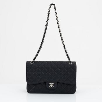Chanel, a black caviar leather 'Double Flap Bag', 2013-14.