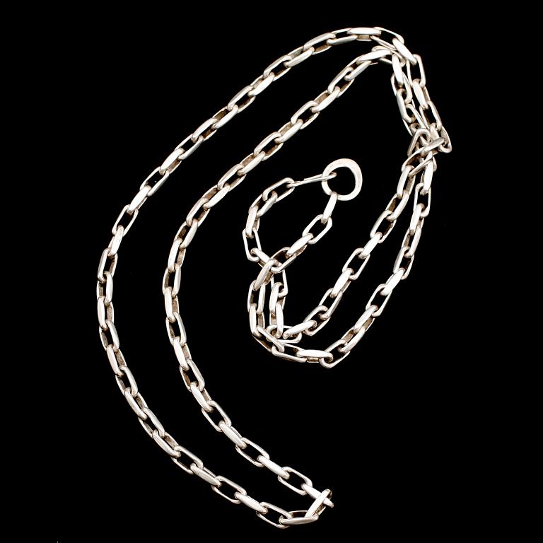 HALSKEDJA, silver, ateljéarbete. Vikt ca 126 g.