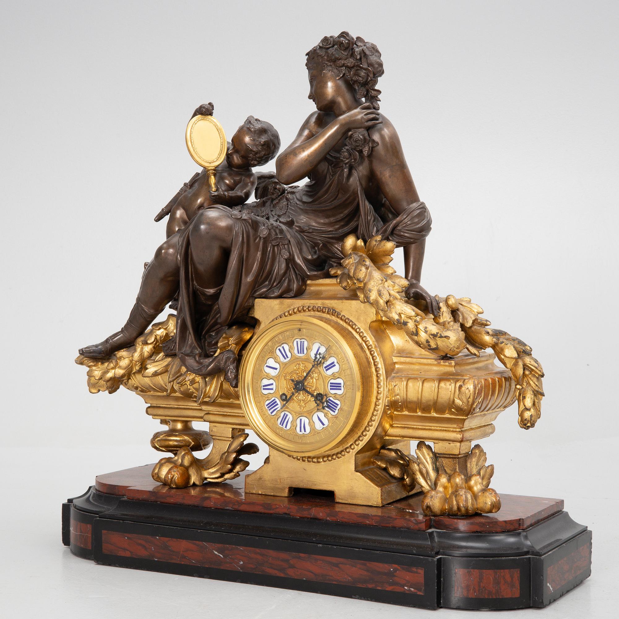 A large mantle clock, France, second half of the 19th century.