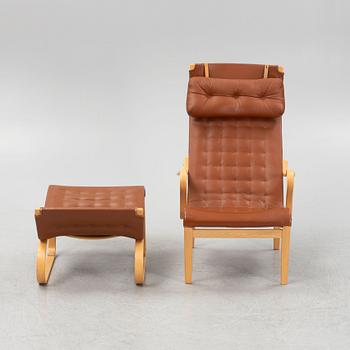 Bruno Mathsson, a 'Miranda' armchair with ottoman, Mathsson International.