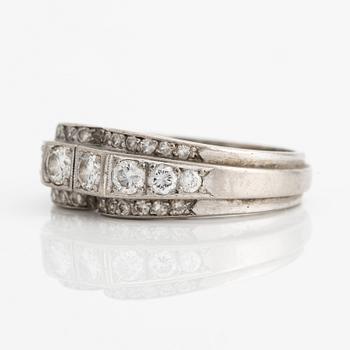 Ring, C.G Hallberg, white gold with diamonds, Stockholm 1958.