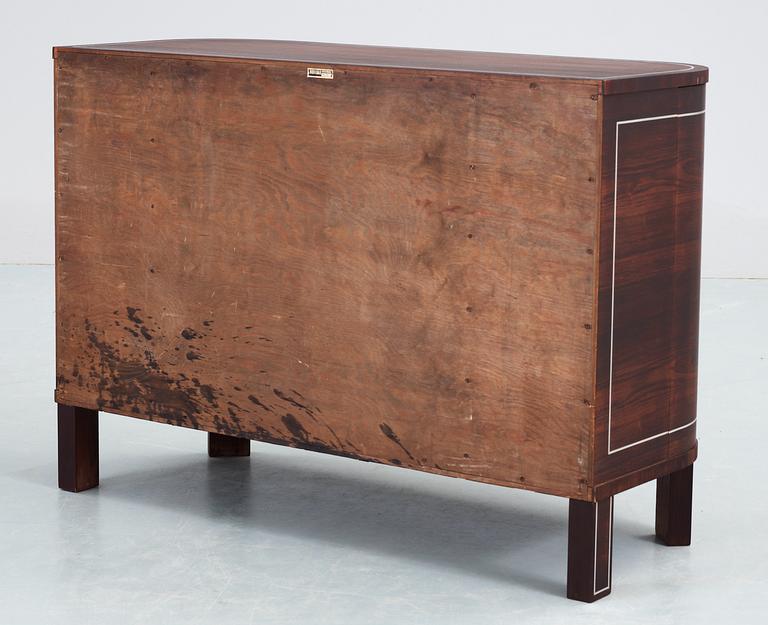 A palisander chest of drawers attributed to Oscar Nilsson, by Mobilia, Malmö, Sweden 1930's.