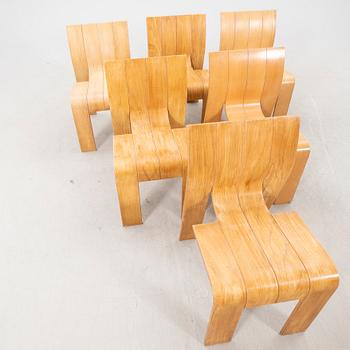 Gijs Bakker,  a set of six 1970s "Strip" chairs for Castelijn Netherlands.