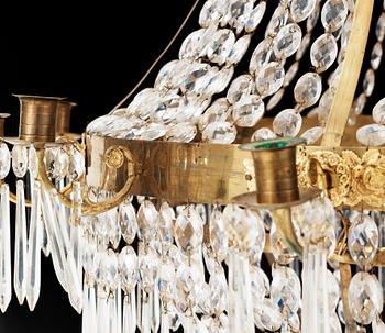 A Swedish Empire 1820/30's thirteen-light chandelier.