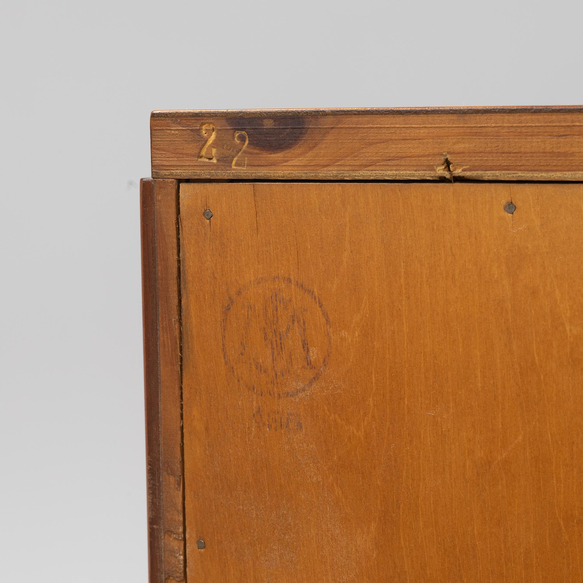 Erik Matsson, a Swedish modern marquetry cupboard, 'The season', HC Möbler AB Harry Carlsson, 1942.