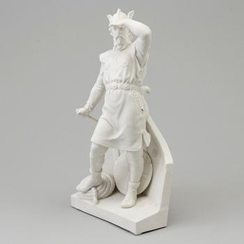 SKULPTUR, parian. "Viking i aktern". Gustafsberg, 1920-tal.