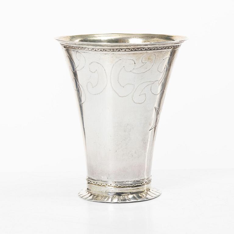 A Swedish silver beaker, mark of Carl Lemon the Elder, Uppsala 1734.