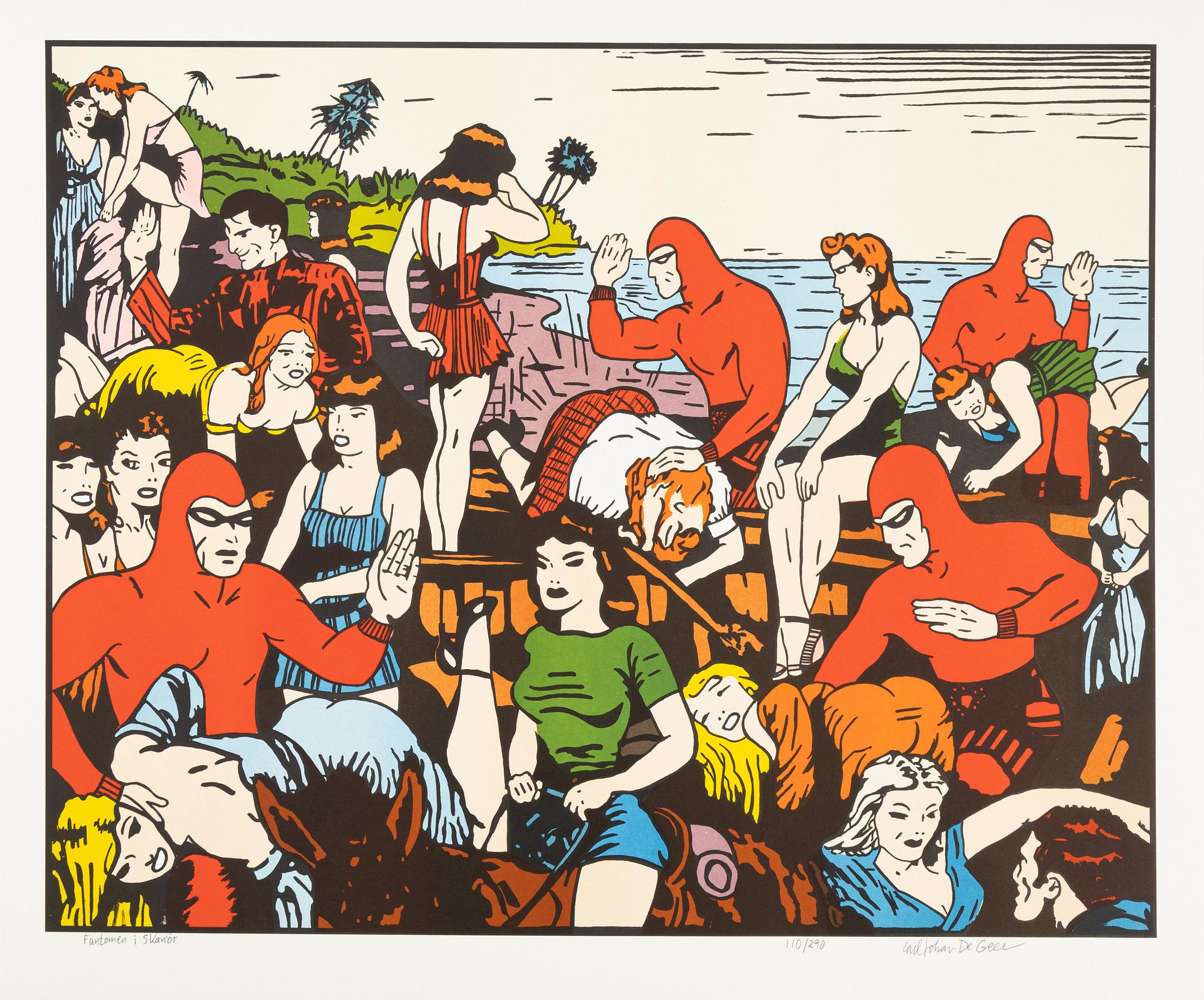 Carl Johan De Geer, färglitografi, signerad 110/290.