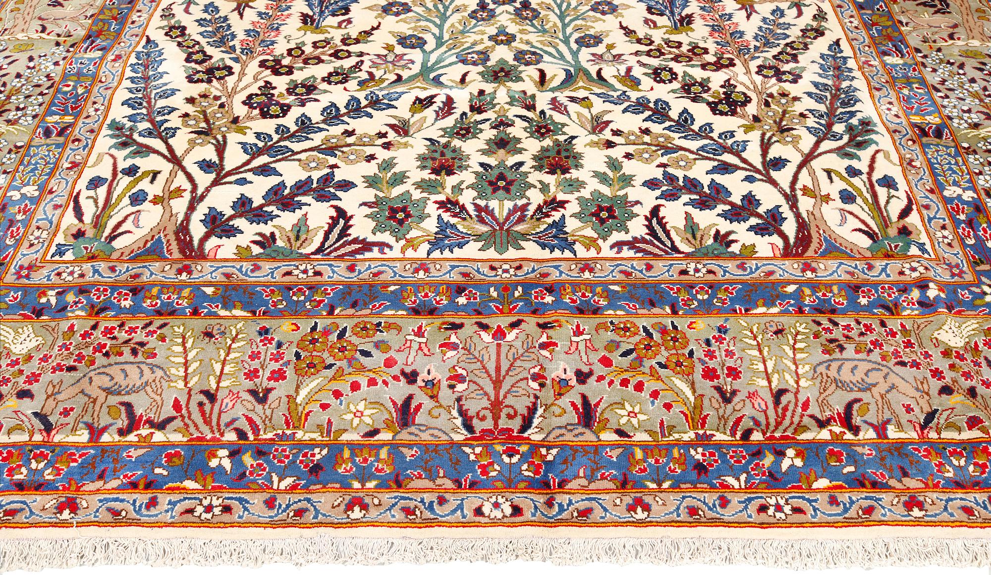 Matta, figural Nadjafabad, ca 414 x 300 cm.