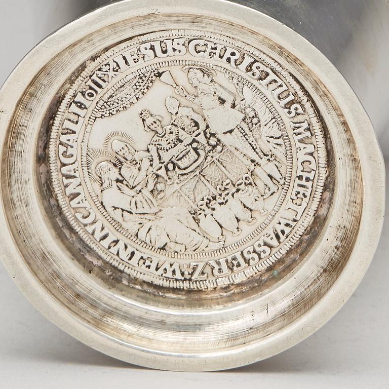 A Baltic 18th century parcel-gilt marriage beaker, mark of Christian Mathias Möring, Reval (1742-1787).