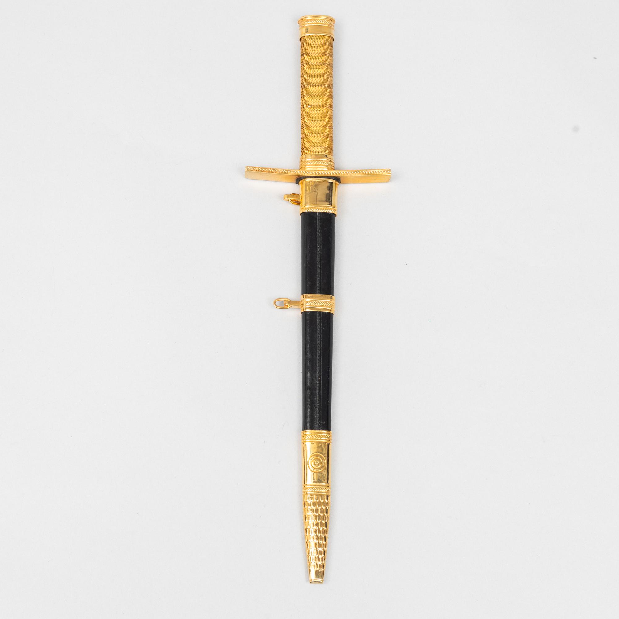 A Swedish Air force officer's dagger, with scabbard.