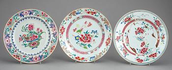 TALLRIKAR, 10 st, porslin, Qianlong, Kina 1700-tal.