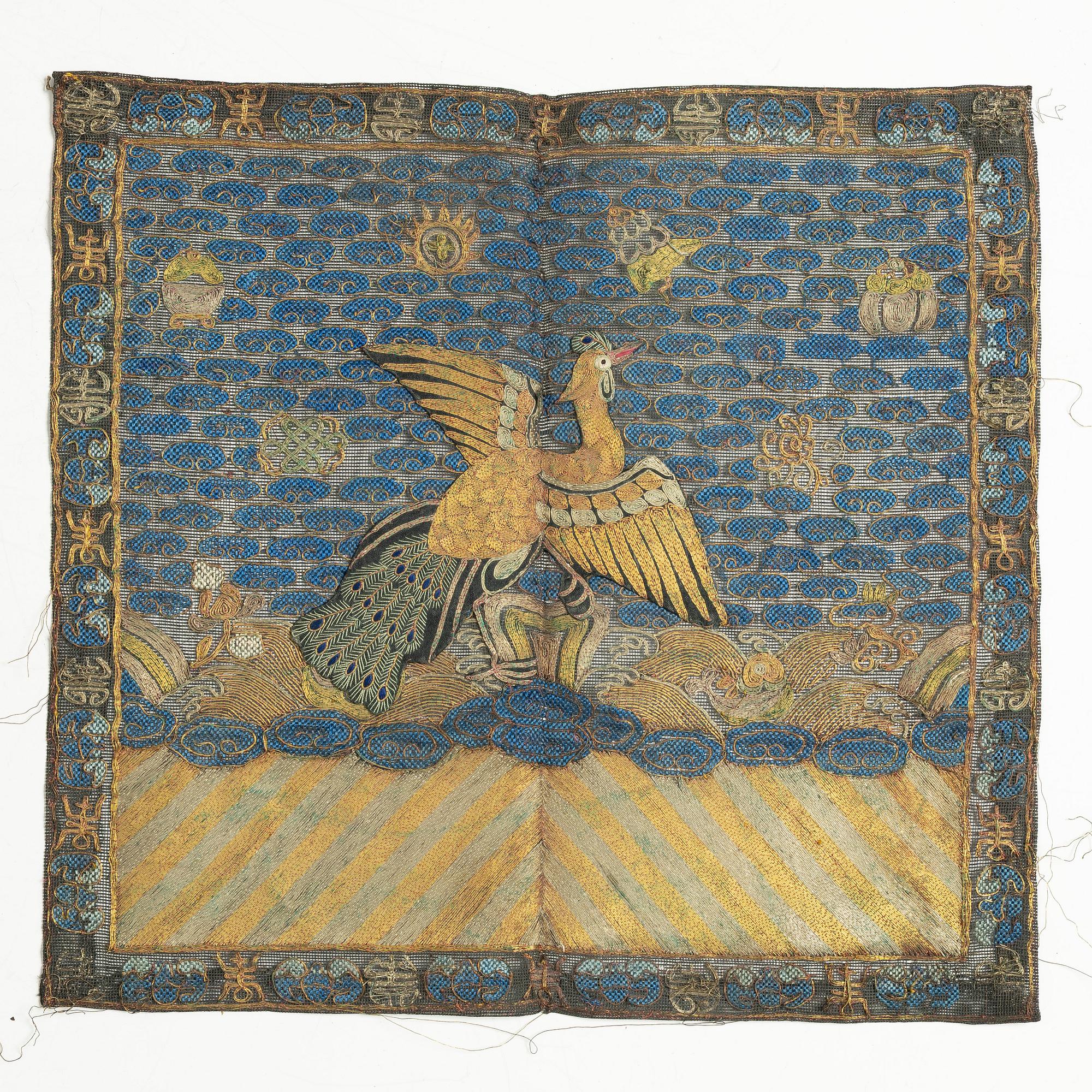 Ämbetsmannainsignia/buzi, Kina, Qingdynastin, 1800-tal.