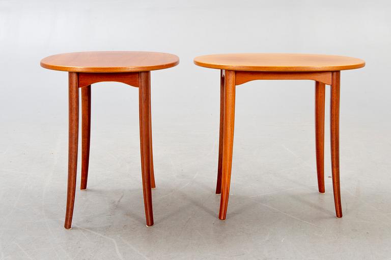 A set of three Carl Malmsten Ovalen  coffee table and side tables from Bodafors, second part of the 20th century.