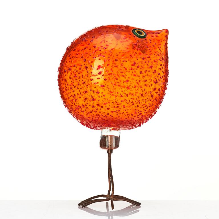 Alessandro Pianon, a 'Pulcino' glass sculpture of a bird, Vistosi, Murano Italy 1960s.