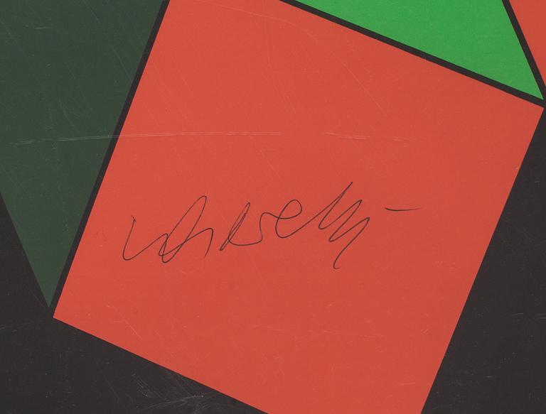 VICTOR VASARELY,  utställningsaffischer,2 st,signerade,"Vasarely 22/3-26/5 1980 Malmö Konsthall".