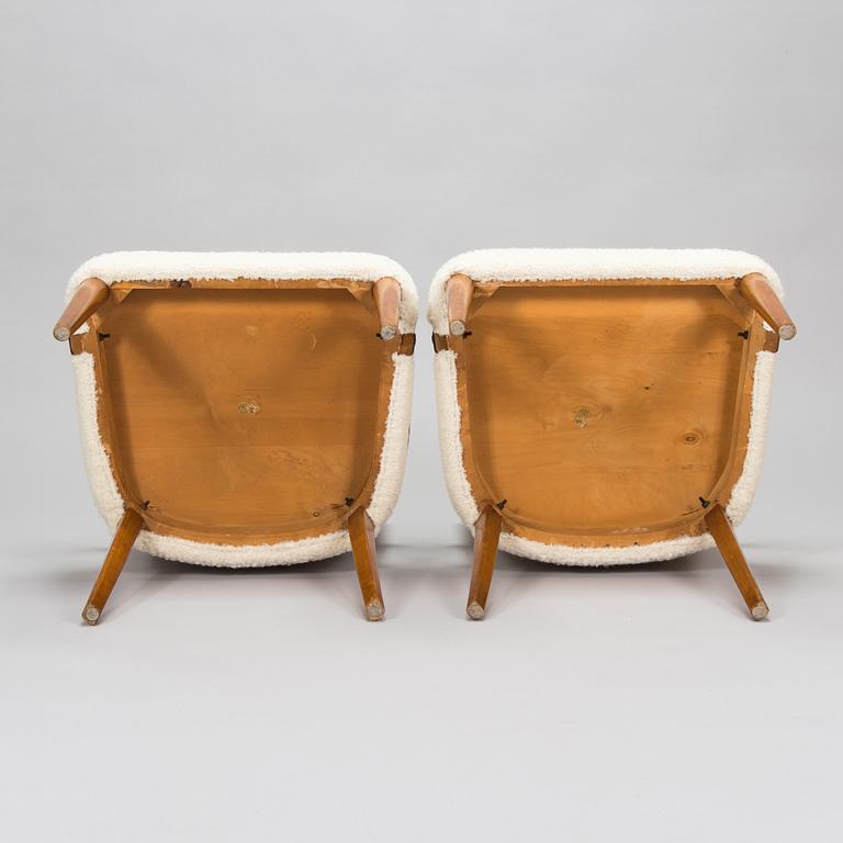 Werner West, a pair 1940's armchairs for Oy Stockmann Ab, Keravan Puusepäntehdas.