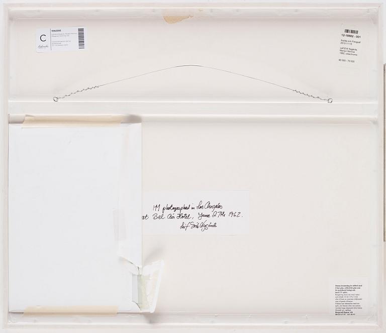 "Marilyn Monroe photographed in Los Angeles at Bel Air Hotel, June 27th 1962.".