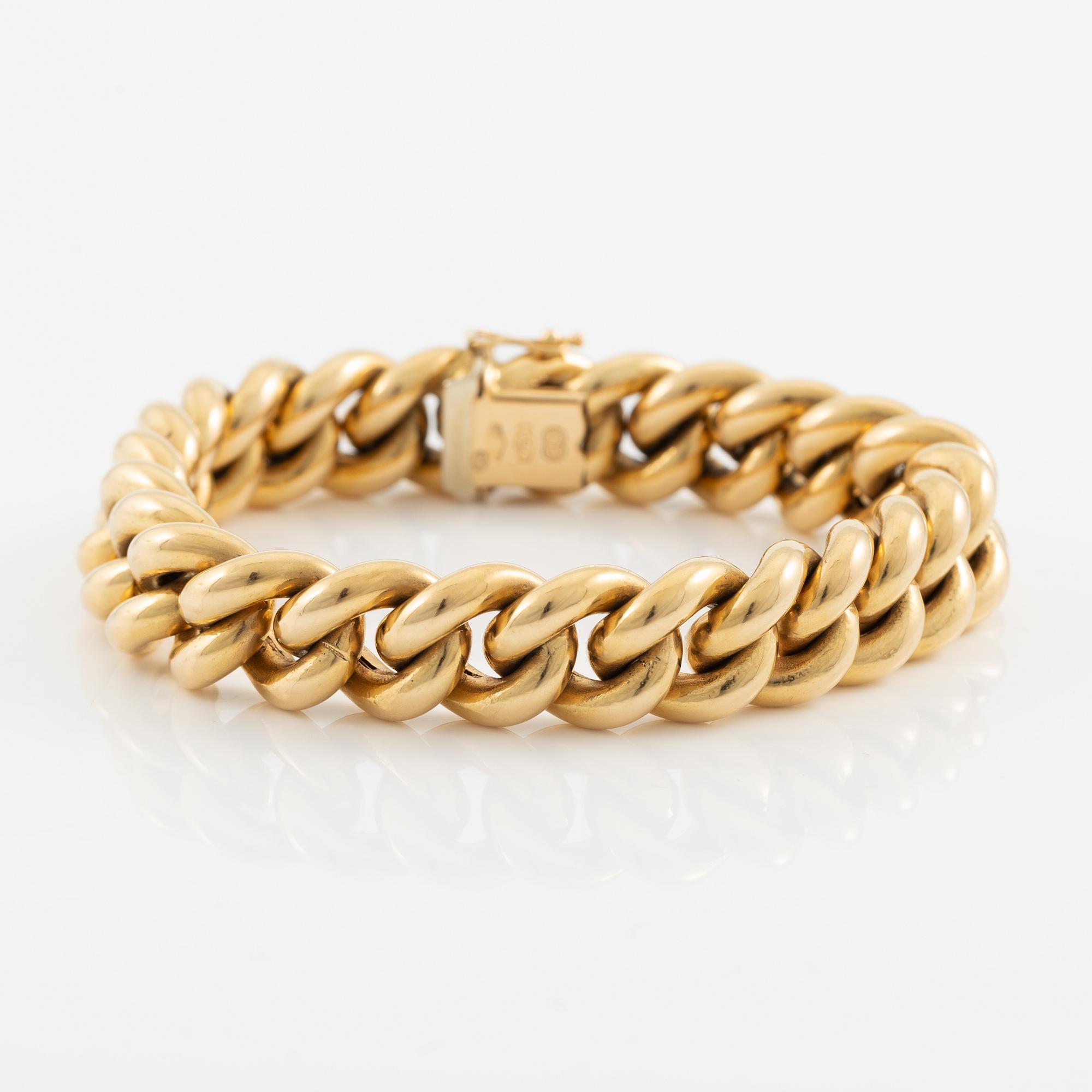 Armband 18K guld pansarlänk.
