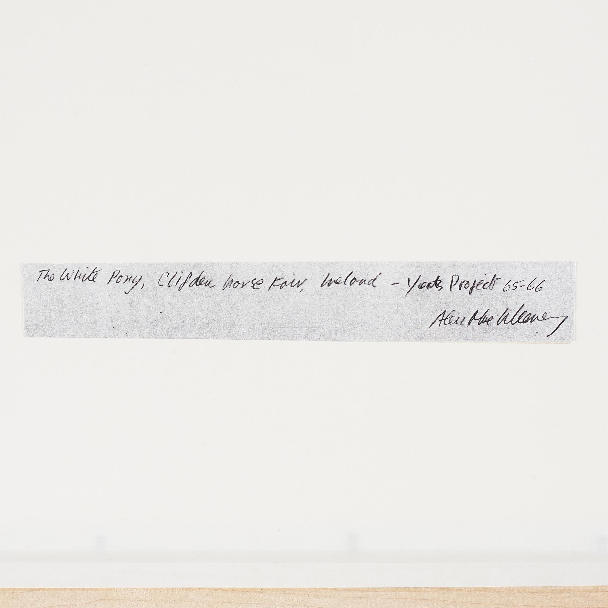 Alen MacWeeney, photograph signed on verso.