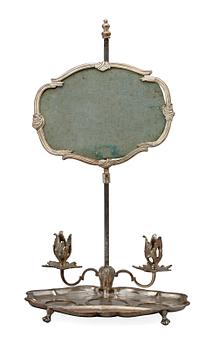 A Swedish Rococo 18th century silvered ink-stand, possibly by A. Högberg.